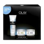 Olay Natural White Beauty Box, Face Wash 100 G + Day Cream Spf 24 50 G + Night Cream 50 G
